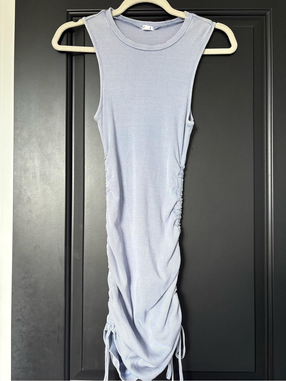 Garage Light Blue Ribbed Dress